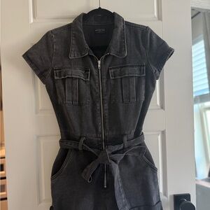 White Fox Boutique Black Denim Jumpsuit XS